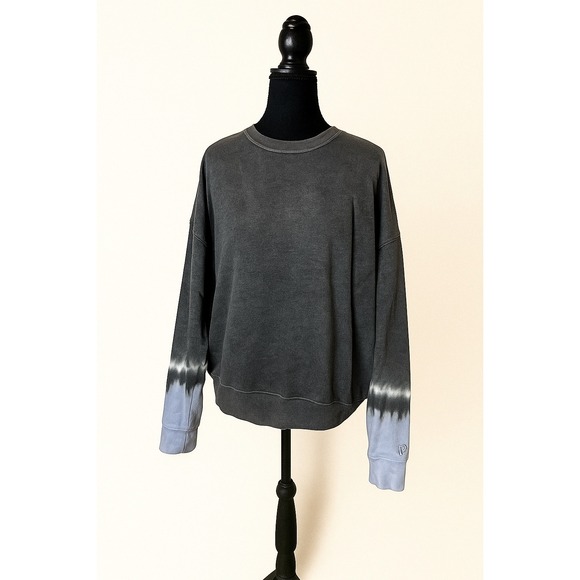 PINK Victoria's Secret Tops - PINK Victoria's Secret Tie Dye Crewneck Sweatshirt Charcoal Blue XS